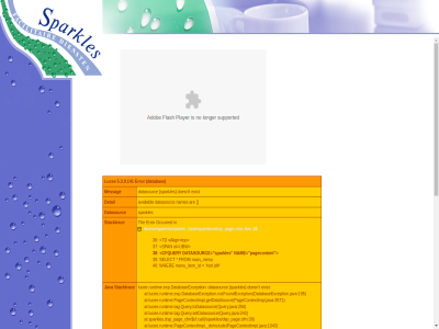 /home/sparkles/public_html/sparkles/dsp_page.cfm /home/sparkles/public_html/sparkles/left_navigation.cfm /sparkles/dsp_page.cfm /sparkles/left_navigation.cfm 10/6/26 3 35 36 38 39 40 43 5.3.9.141 abstractprocessorlight.java:65 abstractprotocol.java:868 ajpprocessor.java:432 applicationfilterchain.java:166 applicationfilterchain.java:193 applicationfilterchain.java:231 are at authenticatorbase.java:542 availabl cest cf.call cfm cfmlengineimpl.java:1144 cfmlengineimpl.java:1198 cfmlenginewrapper.java:97 cfmlservlet.java:51 classicapplistener.java:65 connectionhandler.process coyoteadapter.java:343 databas databaseexception.java:195 datasourc detail doesn doinclud error errorreportvalve.java:92 execut exist from httpservlet.java:733 id item java java.lang.thread.run java.util.concurrent.threadpoolexecutor java.util.concurrent.threadpoolexecutor.runworker javax.servlet.http.httpservlet.service lin lucee lucee.loader.engine.cfmlenginewrapper.servicecfml lucee.loader.servlet.cfmlservlet.service lucee.runtime.engine.cfmlengineimpl lucee.runtime.engine.cfmlengineimpl.servicecfml lucee.runtime.engine.request.exe lucee.runtime.exp.databaseexception lucee.runtime.exp.databaseexception.notfoundexception lucee.runtime.listener.classicapplistener lucee.runtime.listener.mixedapplistener.onrequest lucee.runtime.pagecontextimpl lucee.runtime.pagecontextimpl.execute lucee.runtime.pagecontextimpl.executecfml lucee.runtime.pagecontextimpl.getdatasource lucee.runtime.tag.query.setdatasource lucee.runtime.tag.query.todatasource main menu messag mixedapplistener.java:45 names navigation nioendpoint.java:1590 occurred onrequest org.apache.catalina.authenticator.authenticatorbase.invoke org.apache.catalina.connector.coyoteadapter.service org.apache.catalina.core.applicationfilterchain.dofilter org.apache.catalina.core.applicationfilterchain.internaldofilter org.apache.catalina.core.standardcontextvalve.invoke org.apache.catalina.core.standardenginevalve.invoke org.apache.catalina.core.stand