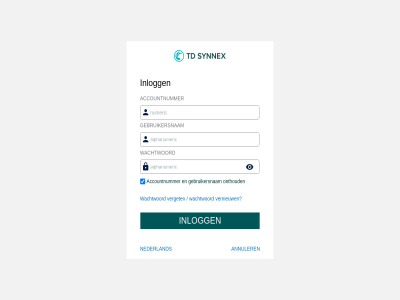 accountnummer annuler gebruikersnam inlogg nederland onthoud verget vernieuw wachtwoord