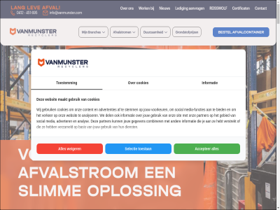 +4 -2027 0412 1 14001 192 199 2015 2024 2026 36 37 40 451 5342 695 85 87 9001 aandacht aanpak aanpass aanton aanvrag accepter accu achter advertenties adverter advies adviez af afval afvalbeher afvalbrand afvalcontainer afvalkost afvalscheid afvalstrom afvalverbrand afvalverwerk afwissel akkoord algemen all allen analys analyser apart apparat archief archiefopslag basis batterij bedrijv behoud benader beperk bericht bescherm bestel beter betrok bewustword bied biedt bijdraagt binn blijf blog branches buit callcenter campagn captcha central certificat circulair co collega combiner commerc complexer contact content cookies csrd csrd-rapportag csrd-wetgev cultur daarna dag dataverniet del derd dienst dienstverlen direct doe doel doelstell draait drag duidelijk duurzam duurzamer e e-commerc een efficient efficienter efficientie eig eindstation eis elektrisch email en ervar ervor esg esg-doel esg-doelstell familiebedrijf faq flex flexibel flextronic functies ga gat gebaand gebied gebruik gebruikt gecombineerd gegeven gemaakt geregeld goed grafisch grondstoff grondstofkwaliteit grondstofprijz grot haalt hand hebt heesch heffing help hergebruik herken hoevel hoger hoogst hoogt houd hout hr hr-team huis ieder industrie industrieen info@vanmunster.com informatie ingericht inlever innovatiev instructies inzamel inzicht iso item jar jij jolanda jou jouw juli kans kb keltenweg kijkj klant klantverhal kleurcoder kom kort kost kunststof kunt kwaliteit laatst lang lat ledig legg les lev ligg lijn locatie logistiek lot lp maakindustir maakt magazin mak manier markt mat media media-functies mee meetbar mens mentaliteit merkartikelfabrikant metal minder monitor munster nam nem nieuw nieuwsbrief nieuwst nooit nuchter ondersteun ontstat ontwikkel ontzorgd onz oploss opnieuw oss over pad papier partner pdf per person plat praktisch prettig privacy process producer productverniet rapportag recycl recycler recyclingrapportag reisswolf relatie rendement restafval richting ruim s sam samenw