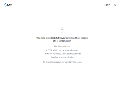 action activity ad ad-blocker again anyth blocker browser connection contact did does fast from happ later linked may mean necessarily network not noticed or pleas previously privacy repeated sav sign support this to traffic try unusual very vpn we why wrong you your