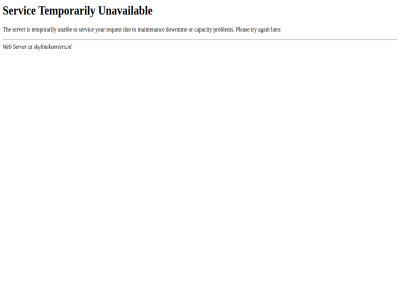 503 again at capacity downtim due later maintenanc or pleas problem request server servic skylinekoeriers.nl temporarily the to try unabl unavailabl web your
