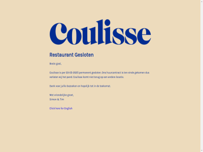 -05 -2025 03 best bezoek click coulis dank eind english for gast gekom geslot groet her hopelijk huurcontract jullie komt locatie pand per permanent restaurant simon ten terug tim toekomst verlat vriendelijk wij