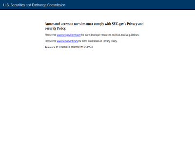 /developer /privacy 0.98 acces and automated commission comply developer exceeded exchang fair ff4817.1788160170.e1403c6 for guidelines id information mor must on our pleas policy privacy rat referenc request resources s sec.gov securities security sites threshold to u.s visit with www.sec.gov www.sec.gov/developer www.sec.gov/privacy