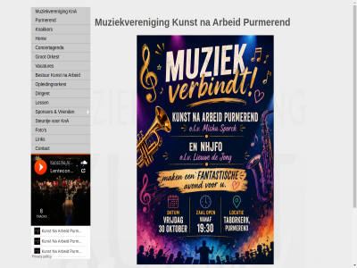 arbeid bestur concertagenda contact dirigent ernsting foto grot hom jan kna knakker kunst less link muziekveren opleidingsorkest orkest purmer s sponsor steuntj vacatures vriend webmaster willem