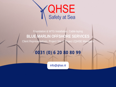 0 0031 20 2020 6 80 99 at blue cabl cable-lay client foundation hse info@qhse.nl installation laying manager marlin offshor project q qhse representatives safety sea services sit wtg