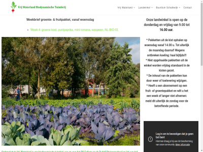 -5338234 0 01 023 0254 12.30 127 14.00 16 16.00 2034jb 4 7 8 8276 9.00 aanmeld aanmeldformulier abonnement administratie adres af afnem all belgielan bereik bestat betekent betreff bezoekadres biedt bijtijd bio biodynamisch biologisch buit buurttuin certificat cod colleg compost contact contributor daarna dertig donderdag download drag e e-mail eig facet fod fruit fruitpakket futur gebruik gecertificeerd gev gezet gezond groen groent groentepakket groentes haarlem hal hierna houd informatie inhoud inpak insprek jar juist kaart kennis keurmerk kiest kijk kist klass koeling kol kom land landwinkel langer lat leerling less ligt los maandag mail mak meld mini mog mogelijk moment momentel natur neemt nl nl-bio nl30 noord onderwijstuin ontbrek onz oogst open openstreetmap opgehaald ophal opzeg pagina pakket pauz percel period plant postadres preparat puntpaprika rekeningnummer romana rs rudolf ruim schalkwijk schalkwijkerweg schooltuin skal skal-certificat skal-gecertificeerd skal-keurmerk spaarn stadslandbouwinitiatiev standaard stat steienerschol steun t.n.v teelt teeltmethod telefoonnummer tijd toelever toeverlat trio tuin tuinbouw tuinbouwbedrijf tuinderij tuss uiter uur vanaf verkocht verkop vernevel verzorg via vindt voicemail volg voorafgaand vrij vrijdag vrijdagocht vrijwaterland@hetnet.nl vruchtwissel wanner waspen waterland we websit weekbrief wegen wek wekelijk wel wer werkwijz wet wijzig wilt winkel woensdag zaai zeker zes zoal zondag zovel
