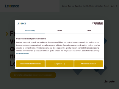 aanpass advocat ai akkoord all allen alumni amsterdam analytisch bied bovendien contact cookies cookiestatement daarmee derd detail dienst expertises focus gat gebruik gebruikerservar gebruikt gevolgd handelsgeest hieronder insight internetgedrag jubileumboek klik les lever lexenc lexence.com maakt mens middel nl noodzak notariss ontvang onz optimal partij per person plaats point techniek ter the to toestan toestemm tracking tracking-cookies vergelijk volled vooruit websit werk zak