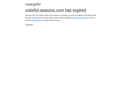 colorful-seasons.com domain expired has hostingsrv info@hostingsrv.nl nam renew the to www.hostingsrv.nl