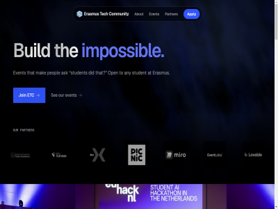 07 13 15 2018 2026 3062 42 50 59 about activ application apply are befor build burgemeester committee committes community creat day do elsewher email erasmus etc event form founded get hackathon hous hrs impossibl in-hous info@erasmustech.io instagram involved join linkedin membership min mor nam not now on open oudlan our pa partner past privacy programm ready rotterdam sec see seminar september sign speaker start study tech the tomorrow understand up us we what with workshop you