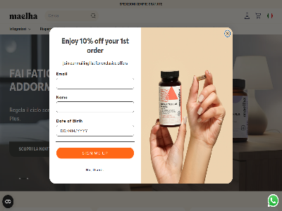 0 1 10 1st 9 a ad addormentarti ai alimentari birth bundl cerca ciclo con contenuti dat direttament e email enjoy exclusiv fai fatica fino for gratuit il ingredienti integratori join la lingua list maelha maelha-stor mailing melatonin mesi modo nam natural naturali no novità nutrition off offer order our plus promo regola risparmia scopri search sempr sign sonno sonno-veglia sostenibilità spedizioni stor test thank up vai veglia your
