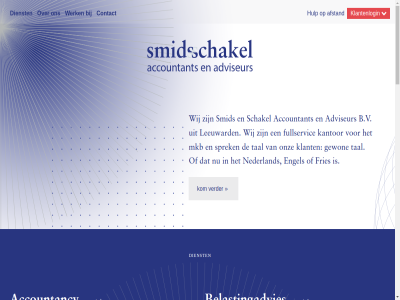 03 05 058 1 16.00 17.00 2014 2017 2029 213 25.06.2026 2525 8 8.00 8901 8938 aa aangenom accountancy accountant actueel administratie adviseur afstand aftrek algemen arbeidsovereenkomst b.v ba basis bedrag bedrijf bel belastingadvies blijkt boekenonderzoek brengt bv contact del dienst disclaimer donderdag e e-mail een eenmal eerst engel financiel for fries fullservic gat geldbedrag gewon grag grootboekkaart grot hidalgoweg hoger hulp info info@smidsenschakel.nl invoer januari jar kabinet kamer kantor kennismak ker kindregel klachtenregel klant klantenlogin klokkenluidersregel kom krijg lager leeuward maandag mail mkb mogelijk nederland nem net nieuw onz opbouw openingstijd opnem overdracht pensioen pensioner personel planning postbus prettig privacy rechtsvermoed regel salaris schakel smid sprek start statement stemt stur t/m tal telefon toe uur uurtarief vanaf variabel vast verder vereenvoud verkenn via voelt volstan voorbelast voorwaard vrijdag war werk werkgever werknemer werkt wet wetsvoorstel wij wijzigt zien