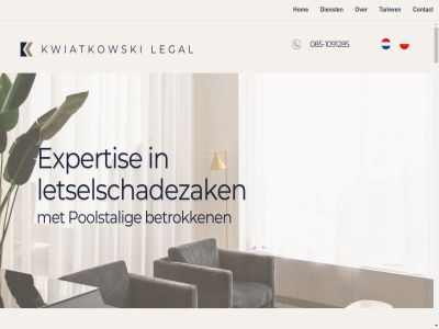 -1091285 085 afhandel betrokken bijstan client contact cultuurbarrières dienst ervar expertis frustratie gespecialiseerd gezondheidszorg hom kantor kwiatkowski leert legal leid letselschad letselschadezak mak misverstand nederland nieuwkomer ongeval onnod poolstal rechtssystem sociaal sociaal-zekerheidsstelsel stres tal tariev vak vertrag verwarr welkom zekerheidsstelsel