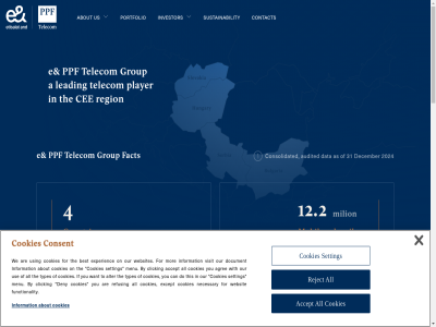 0.4 000 1 1.0 12.2 2.1 2024 2025 31 4 7 a about accept activ alert all and announcement as audited billion broadband bulgaria calendar cee cod conduct consent consolidated contact cookies countries customer data december documentation e ebitda email employes end ethic eur event fact financial fixed fixed-lin for four get group hom hungary information infrastructur internet investor latest leading lin market mid mid-sized milion million mobil mor offer operator player policy portfolio ppf protection provid rating region reject report revenues serbia services setting sized slovakia subscrib subscriber supplier sustainability telco telecom television term the to updates us use user with within