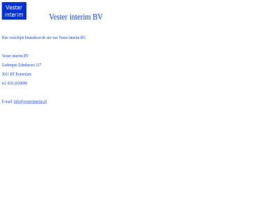 -2020890 010 217 3011 bt bv e e-mail gedempt info@vesterinterim.nl interim mail rotterdam tel vester zalmhav