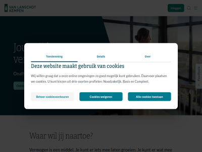 1 1737 3 achterlat all ander banking basis bedrijf beher bested bijvoorbeeld complet contact cookies cookievoorkeur daarvor del detail drie familie gebruik goed grag groei helemal help hen inlogg jezelf jij jouw kemp kiez kom kop kunt lanschot lat maakt management mee middel mogelijk naartoe nem nl noodzak omgev onafhank onlin onz plaats privat profiel sind soort teruggev tijd toestan toestemm vermog voorkeur vrijheid war we wealth websit weiger wij will wilt