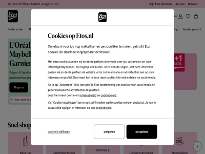 0 00 22 aanbied accepter acties advertenties aftersun all baby beauty besteld binn buit cadeaus communicatie cookie cookiebeleid cookies daarmee daarnaast del derd drogist eerder etos etos.nl folder gebruikt gef gekocht gepersonaliseerd geplaatst gezicht gezond he he-le-mal hel help huis informatie inlogg instell interesses internetgedrag intrek jou jouw keuz kind klikt korting kunt le les licham los mak makkelijker mal media mega merk mogelijk morg onz partij pass per persoonlijker plaats privacybeleid product profiel profiter reis servic shopp sla slag snel social techniek thuis toestemm uur verder vergelijk verschon verzamel verzorg via volg voordel vrag we websit weiger welk wer wij wijzig winkel zoek zonbescherm zwanger