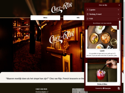 -4500555 00 01 02 020 1017ct 11 17 2026 amsterdam and bites chez dinner drink friday from gallery group info job lunch menu monday open rembrandtplein reserveringen@chezvanrijn.nl rijn saturday sunday thursday to visit wines
