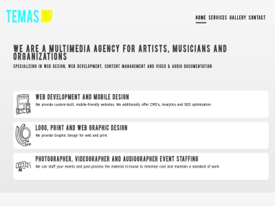 a additionally agency analytic and are artist audiographer built can cms contact cost custom custom-built design development event for friendly gallery graphic hom hous in-hous logo maintain material minimiz mobil mobile-friendly multimedia musician offer optimization organization photographer post post-proces print proces provid s seo services staff staffing standard temasmedia the to videographer we web websites work your