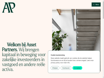 +31 20 244 3500 accepter activa advisory afwijz asset betrok beweg bewez breng by contact cookie cookies debt document equity ermee expert expertises financ financial functioner fund gan gebruik help houd hunt info info@assetpartners.nl instell interest investeerder jv kapital klar les loan maakt mad management menu nem netwerk omgat onz partner placement policy practic praktijkervar privacy prof rat record recovery referenties rel relevant restructur servic slag structur team toegewijd toestemm track uitgebreid vastgoed voorkeur websit welkom wij zakelijk
