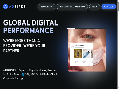 adbird agency ai brand consult contact cookie corporat crm digital expert for global market media performanc policy privacy sea seo services social team training