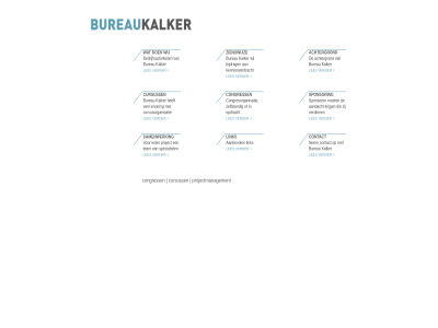 aanbevol aandacht achtergrond bedrijfsactiviteit bijdrag bureau congresorganisatie congress contact cursusorganisatie cursuss ervar ieder kalker kennisoverdracht krijg link moet nem opdracht organisatiebureau project projectmanagement samenwerk specialist sponsor team verdien wij zelfstand zienswijz