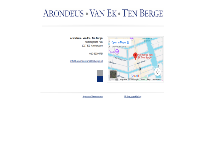 -6239575 020 1017 756 algemen amsterdam arondeus berg ek ez info@arondeusvanektenberge.nl keizersgracht privacyverklar ten voorwaard