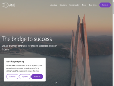 +31 20 304 4700 a about accept action ads all analyz and are astra atal begin blue bridg browsing by clicking complaint consent contact content contractor cookie cookies customiz enhanc experienc export financ for form gdpr get gren healthcar her info info@atal.solutions into legal let management notic or our personalized policy pres privacy project re ready reality reject request s sector serv shipping solution started statement succes support supported sustainability the to traffic turn turnkey us use value vision wast water we you your
