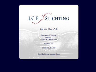 -2029 192 2024 3950 aanvrag ad anbi b.v beleidsplan cultur doelstell gegeven hom jcp jong link maarn podia postbus secretariaat stichting talent vigilanter