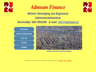 -7851196 020 2026 aankop admeam administratie administratiekantor advies all amsterdam beher contact copyright disclaimer duurst e e-mail eigenar financ goed info@admeam.nl inlogg mail privacy recht servicelijn veren verklar voorbehoud vve welkom zorg