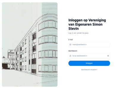 e e-mail eigenar gan inlogg log mail simon stevin verder veren verget vve.nl wachtwoord