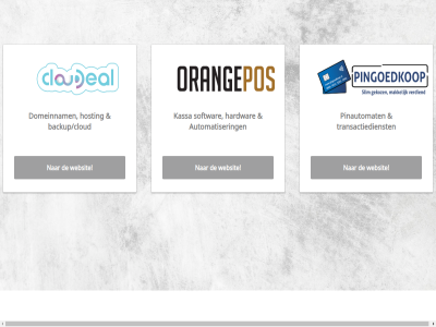 automatiser backup/cloud cloudeal domeinnam hardwar hosting kassa orangepos pinautomat pingoedkop softwar transactiedienst websit