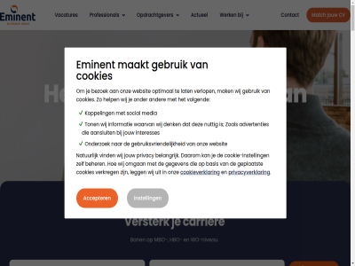 aanbod aansluit accepter actueel advertenties ban basis beher belangrijk bezoek carrièr contact cookie cookie-instell cookies cookieverklar cv daarom denk eminent gebruik gebruiksvriend gegeven geplaatst grootst hbo help informatie instell interesses jouw koppel lat legg maakt mak match mbo media natur niveau nuttig omgan onderzoek onz opdrachtgever optimal privacy privacyverklar professional social technisch ton vacatures verkreg verlop versterk vind volgend waarvan war websit werk wij wo wo-niveau zoal zoek