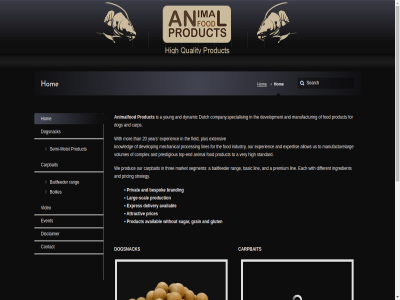 20 2014 a allow also and animal animalfod as at attractiv availabl baitfeeder basic believ besides bespok boilies branding carp carpbait company complex contact content copyright delivery develop development different disclaimer dog dogsnack dutch dynamic each end event experienc expertis expres extensiv fishing flavour fod for fresh glut god good-quality grain health high hom important industry ingredient knowledg larg large-scal lin lines manufactur manufacturelarg many market mechanical mini moist mor our pellet plus pop premium prestigious prices pricing privat process produc product production quality rang read scal segment semi semi-moist snack specialis standard strategy sugar than the three to top top-end ups us use very video volumes we which why with without year young ﬁeld