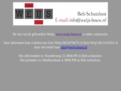 constructie info@weijs-bouw.nl weijs-bouw.nl www.weijs-bouw.nl