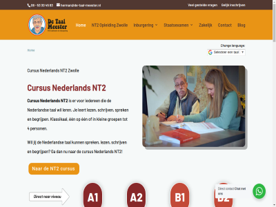 06 30 45 53 83 a1 a2 b1 b2 blog chang contact cursus gelijk gesteld herman@de-taal-meester.nl hom inburger inburgeringscursus inschrijv languag meester nederland niveau nt2 opleid selecter staatsexam tal vrag zakelijk zwoll