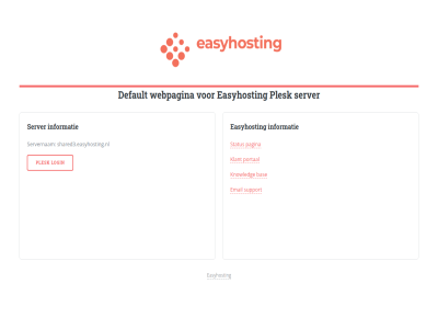 bas default easyhost email informatie klant knowledg login pagina plesk portal server servernam shared3.easyhosting.nl status support webpagina