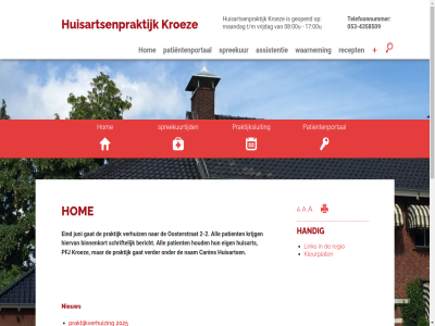 -2 -4358509 00u 053 08 17 2 2025 3 a all assistentie behandelwens beher bericht binnenkort carèn cookiewetgev degeneratie doe eerst eig eind form gat geopend gezond gezondheids-test handig hiervan hom houd huisart huisarts huisartsenpraktijk interactie juni klachtenformulier kleurplat krijg kroez last link maandag macula macula-degeneratie mag medewerker mor nadel nam nieuw oosterstrat open patient patientenportal pfj praktijk praktijkfolder praktijksluit praktijkverhuiz prik print privacyverklar recept regio routebeschrijv schriftelijk spreekur spreekuurtijd stopp t/m telefoonnummer test thuisart tip vap verder verhuiz vrijdag waarnem ziet