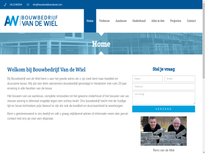 -22492904 06 20 aanbouw aannemer aannemers-bouwbedrijf adres advies afsprak all allemal bedrijf bent bewust bouw bouwbedrijf com complet contact duurzam een ervar facet formulier geinteresseerd gerust gevestigd gewon goed grag handig heukelom hom huidig ict info@bouwbedrijfvandewiel.com informatie jar kaster klein kwaliteit link mogelijk nem nieuw onderhoud prijs project ren renovaties ruim scherp stel tarief techniek tijd tracht verbouw verzend vrag vrijblijv waarborg welkom wiel wij wilt woning zoek