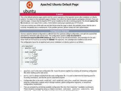 /etc/apache2 /etc/apache2/apache2.conf /etc/init.d/apache2 /srv /usr/bin/apache2 /usr/share /var/www /var/www/html /var/www/html/index.html a acces allow an and any apache2 apache2-doc apache2.conf apache2ctl apart as at befor browser bug by calling conf conf-enabled configuration continu default detailed directly directories doc document does enabled exist fil files follow for html http if information installation installed it layout load located man manual mod mods-enabled new not on operat or overview packag pag pages pleas ports.conf problem public replac report respectiv rot see server sites sites-enabled system the their this thos through to ubuntu ubuntu-bug use web when will work your