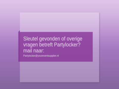 betreft gevond mail over partylocker partylocker@youreventsupplier.nl sleutel vrag