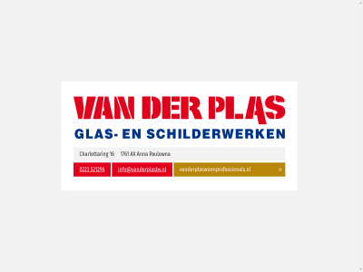 0223 16 1761 521296 anna ax b.v charlottar glas info@vanderplasbv.nl paulowna plas schilderwerk vanderplaswoonprofessionals.nl