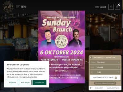 00 0252 1 11 20 2024 2158lr 278 30 390 544 aanmeld aanpass accepter advertentie advertenties afwijz analyser aspera bekijk brasserie brow browse-ervar buitenkag contact cookie cookies copyright disclaimer ervar eten facebok feestzal gebruik gegeven gepersonaliseerd gev grafica grag help huigsloterdijk info@brasseriematts.nl informatie inhoud instagram keuk klik locaties maandag matt menu navigatie nem nieuw nieuwsbrief onz openingstijd overeenstemm privacy privacybeleid reserver restaurant s sfeervol stemt t/m uur vacatures verbeter verder verker verwerk volg vrag waarder water we websit wens wer wij zondag