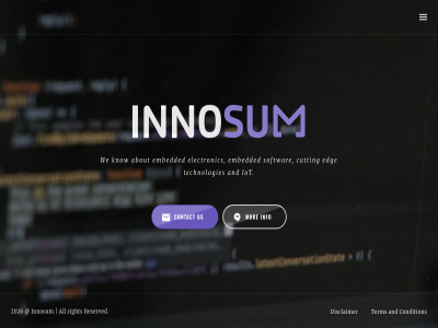 about all and condition contact cutting disclaimer edg electronic embedded info innosum iot know mor reserved right softwar technologies term us we