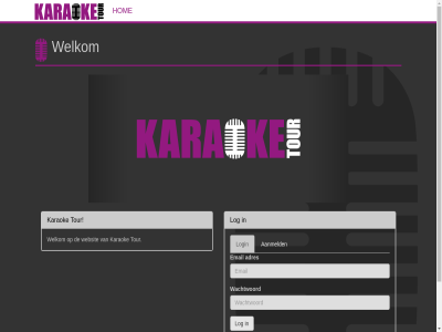 aanmeld adres email hom karaok karaoketour log login next previous tour wachtwoord websit welkom