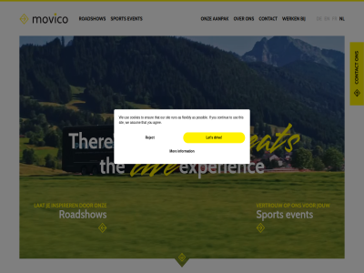 aanpak agree as assum beat contact continue cookies driv ensur event experienc flexibly fr hom if information inspirer jouw lat let liv mor movico nl nothing onz our possibl reject roadshow run s sit sport that the ther this to use vertrouw we werk you