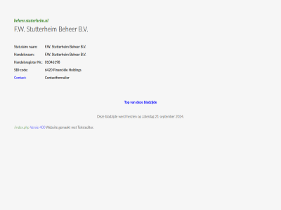 /index.php 01046198 2024 21 400 6420 b.v beheer.stutterheim.nl beher bladzijd cod contact contactformulier f.w financiel gemaakt handelsnam handelsregister herzien holding index nam nr sbi sbi-cod september statutair stutterheim teksteditor top versie websit zaterdag