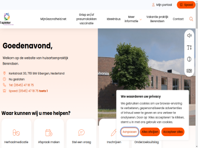 0545 1 12 18 2026 2026/2027 21 30 47 5 6 7151 75 aanpass accepter advertentie advertenties advies afsprak afwijz all analyser apotheek.nl began bekijk belt bepal berends betrouw bied binn boting boting-klomp brow browse-ervar bw contact content cookies cookievoorkeur dag dinsdag direct disclaimer dokter donderdag donderdagmiddag donderdagocht doorlop dubbeldam eerst eiberg en/of ervar esther feest gebruik geeft geestelijk gepersonaliseerd geslot gev gezond gezondheidszorg ggz goedenavond grag griep griepprik grond groot-zevert grot help herhaalmedicatie huisart huisartsenpraktijk huisartsenzorg ideeenbus informatie inhoud inschrijv kerkstrat klacht klik klomp laura locatie maandag maandagocht maart mak medewerker medicijn medisch mee mijngezondheid.net minut nederland nieuw nieuwsbericht november oktober onafhank onderzoeksuitslag ontwikkeld onz optimal patient paul plat pneumokok pneumokokkenvaccinatie poh poh- portal praktijk praktijkondersteuner privacy problem rieksk s samenwerk september sit skip somatiek specifiek spieker spoed spreekur start stel stemt t tel thuisarts.nl to toet ubbink vaccinatie vaccinaties vakantie valpreventie verbeter verker verwijz vind vindt voordat vrag vrijdag waarder war we websit weerdenburg welkom wer wij wijzig woensdag woensdagocht yard zevert ziekt zoekt zorgsites