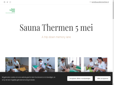 1980 2023 2025 5 a accepter allen berichtj best beveil bied bv cookies down functioner gast gebruik gebruikerservar gekend geopend geslot gezelligst goed groet hart herinner holding houd iederen karin karin@saunathermen5mei.nl koestert lan lat leid levend medewerker mei memory mogelijk noodzak onz oud oud-gast sauna stur therm trip vriendelijk warm websit wij