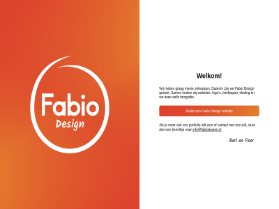 bart bekijk design fabio flor info@fabiodesign.nl websit welkom