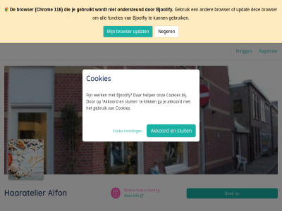 116 afsprak akkoord alfon all bjootfiy bjootify boek browser chrom cookie cookies di do fijn functies ga gebruik gebruikt haaratelier help info inlogg instell kies klik korting mak neger ondersteund onz registrer sluit updat werk wo